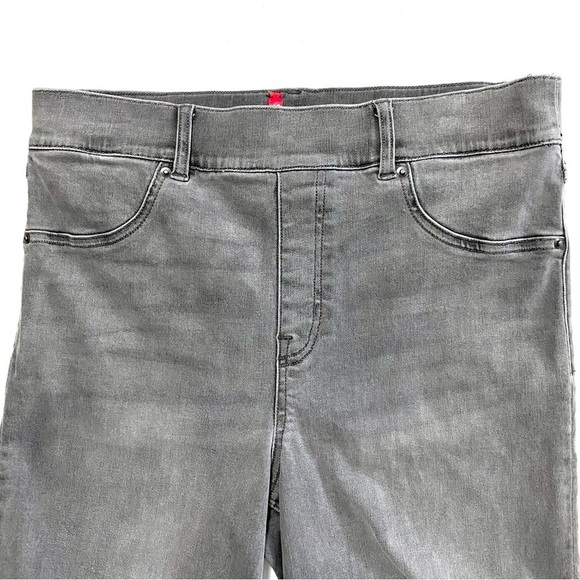 SPANX Gray Distressed Ankle Skinny Jeans Leggings Jeggings Large Stretch Denim - Picture 5 of 13